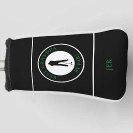 Best Grandpa By Par Funny Black and Green Putter Golf Headcover