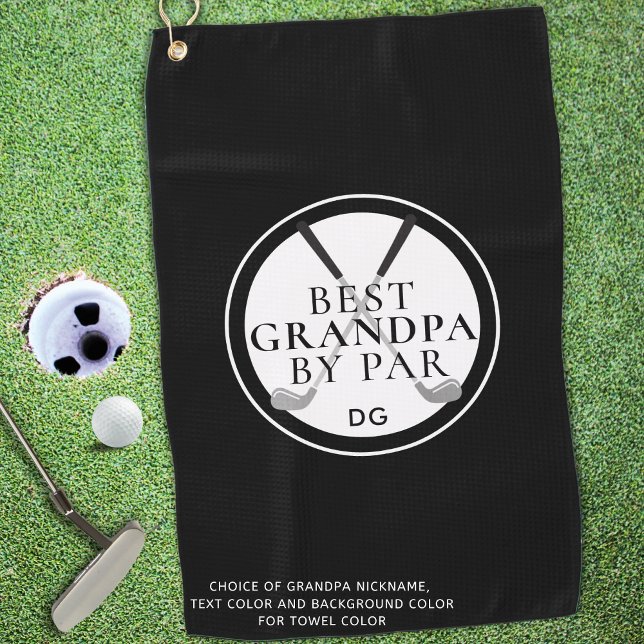 BEST GRANDPA BY PAR Monogram Name Clubs Golfhandtuch (Von Creator hochgeladen)