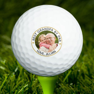 BEST GRANDPA BY PAR Photo Personalized Golf Balls Golfball