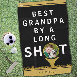 BEST GRANDPA DURCH LANGES SHOT Foto Personalisiert Golfhandtuch