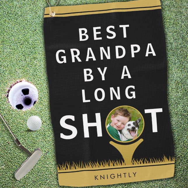 BEST GRANDPA DURCH LANGES SHOT Foto Personalisiert Golfhandtuch (Von Creator hochgeladen)