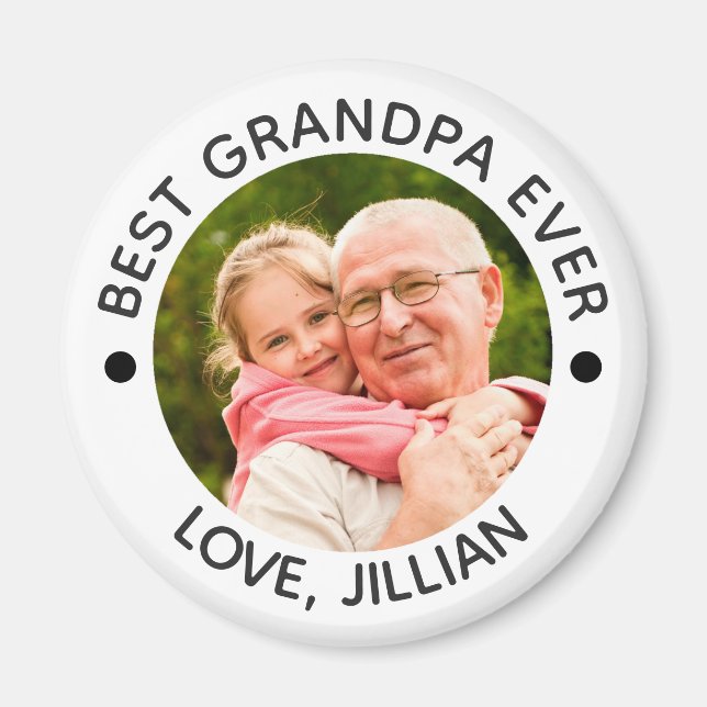 BEST GRANDPA EVENT Modernes Foto Personalisiert Magnet (Vorne)