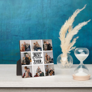 Best Grandpa Ever 8 Photo Collage Plaque Fotoplatte