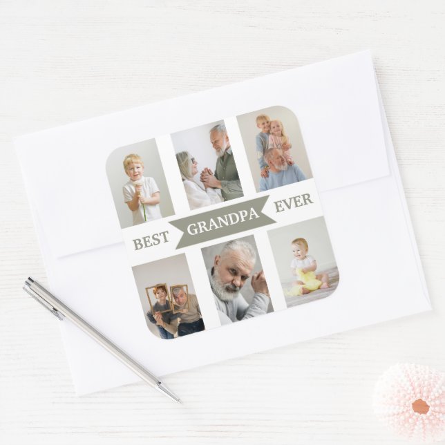 Best Grandpa Ever | Custom Photos Sticker (Umschlag)