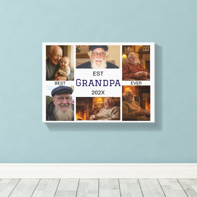 Best Grandpa Ever  – Personalized Photos Leinwanddruck (Insitu (Holzboden))