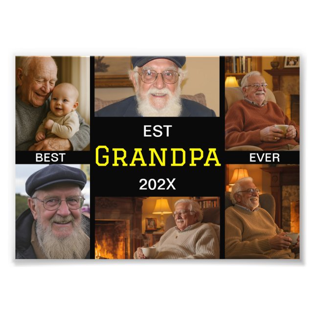 Best Grandpa Ever Photo Collage Fotodruck (Vorne)