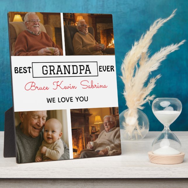Best Grandpa Ever Photo Collage Fotoplatte (Seite)