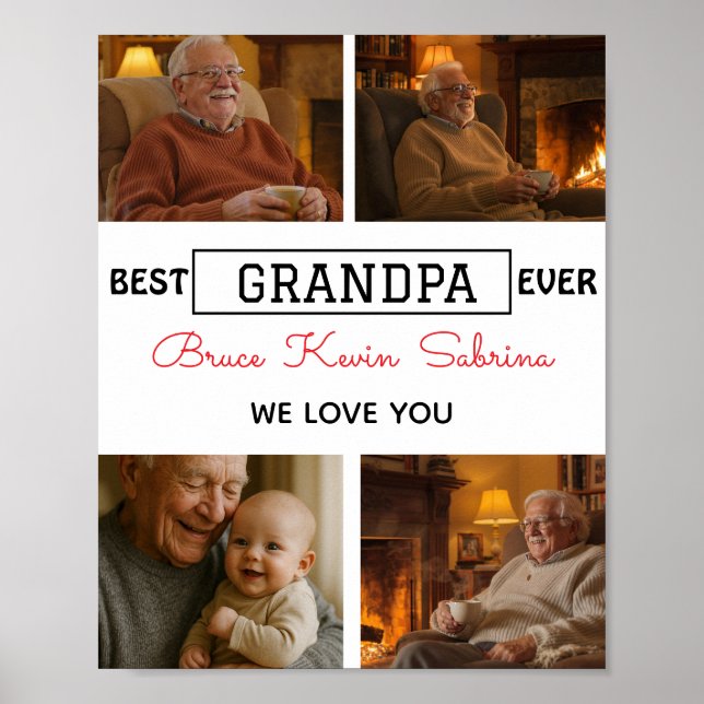 Best Grandpa Ever Photo Collage Poster (Vorne)