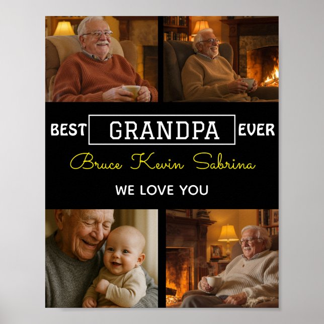 Best Grandpa Ever Photo Collage Poster (Vorne)