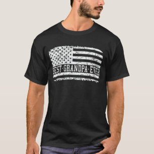 Best Grandpa Ever Us Flag Grandpa Fathers Day Gift T-Shirt