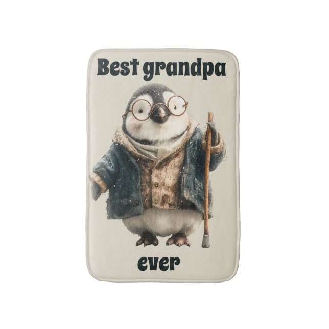 Best Grandpa Ever Winter Penguin Badematte (Vorderseite Vertikal)