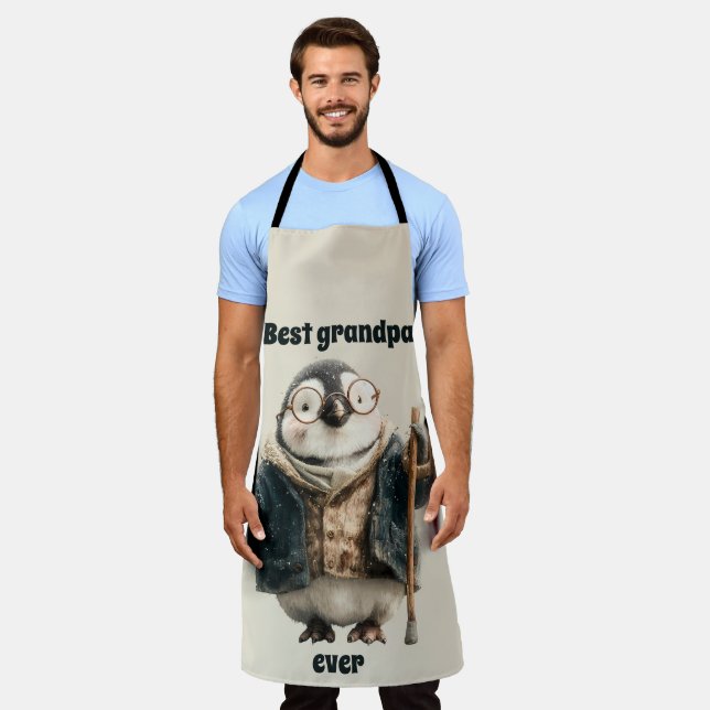 Best Grandpa Ever Winter Penguin Schürze (Getragen)