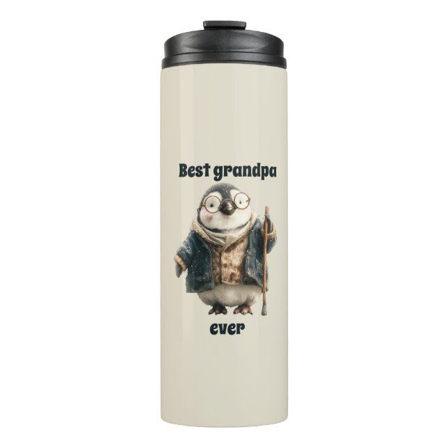 Best Grandpa Ever Winter Penguin Thermosbecher (Vorderseite)
