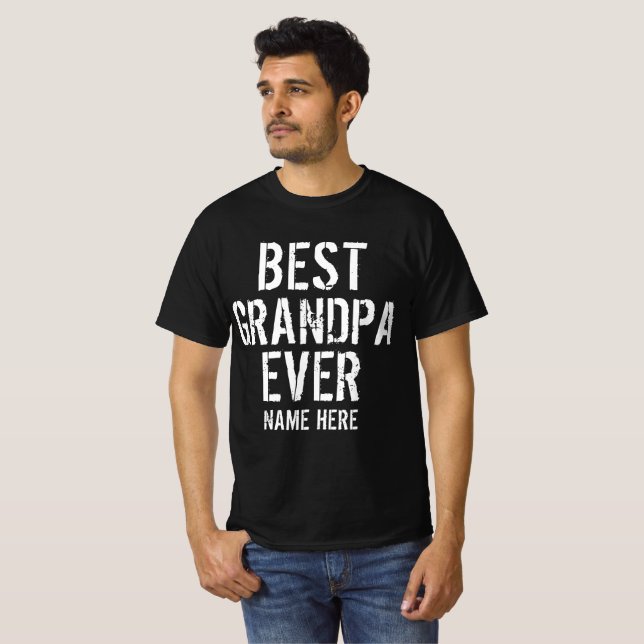 BEST GRANDPA JE PERSONALIZE T-Shirt (Vorne ganz)