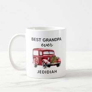 BEST GRANDPA JE RED VINTAG TRUCK/CAR NAME KAFFEETASSE
