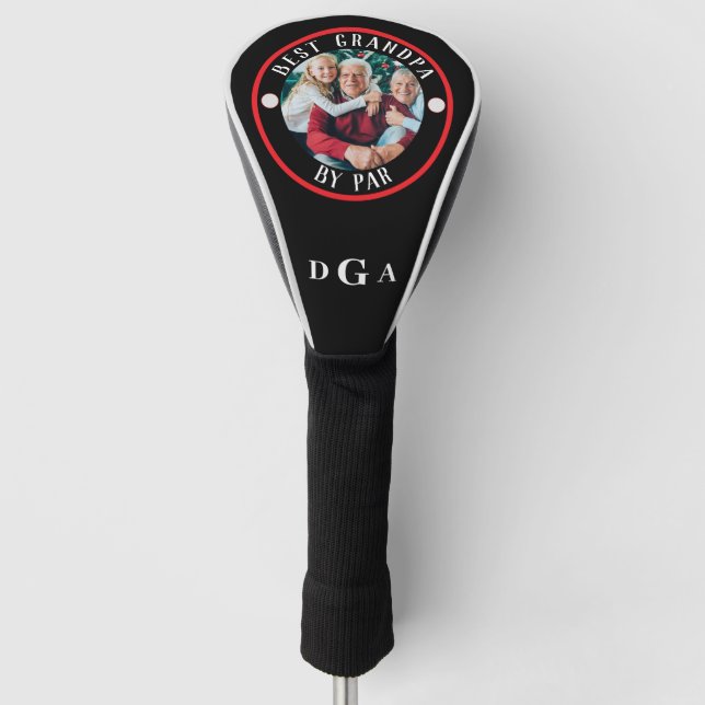 BEST GRANDPA NACH PAR-Foto-Monogramm Golf Headcover (Vorderseite)