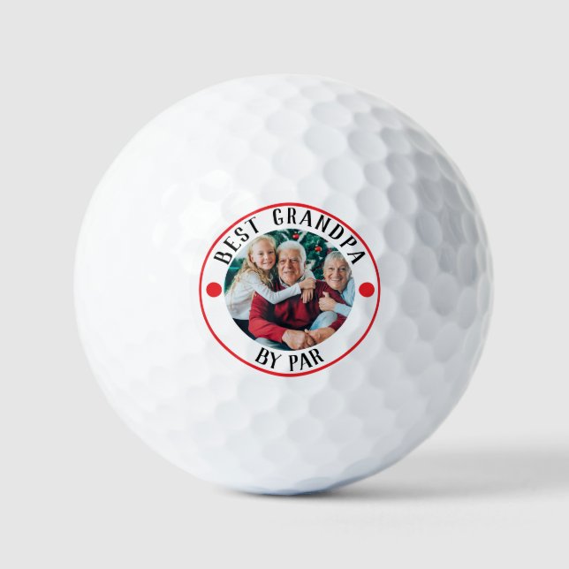 BEST GRANDPA NACH PAR-Foto-Monogramm Golfball (Vorderseite)