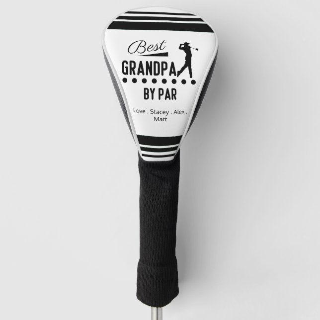 BEST GRANDPA PAR Retro Schriftart Golf Headcover (Vorderseite)