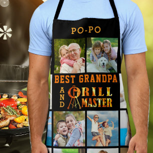 BEST GRANDPA und GRILL MASTER 16 FotoCollage Schürze