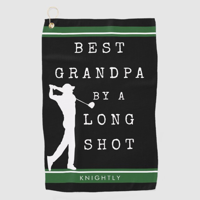 BEST GRANDPA VON EINEM LANGEN SCHUB Personalisiert Golfhandtuch (Vorderseite)