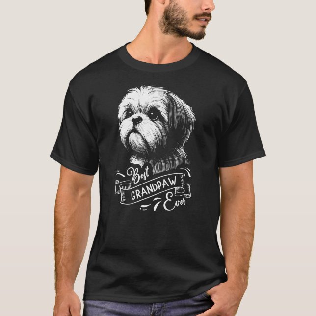 Best Grandpaw Ever Shih Tzu Dog Grandpa T-Shirt (Vorderseite)