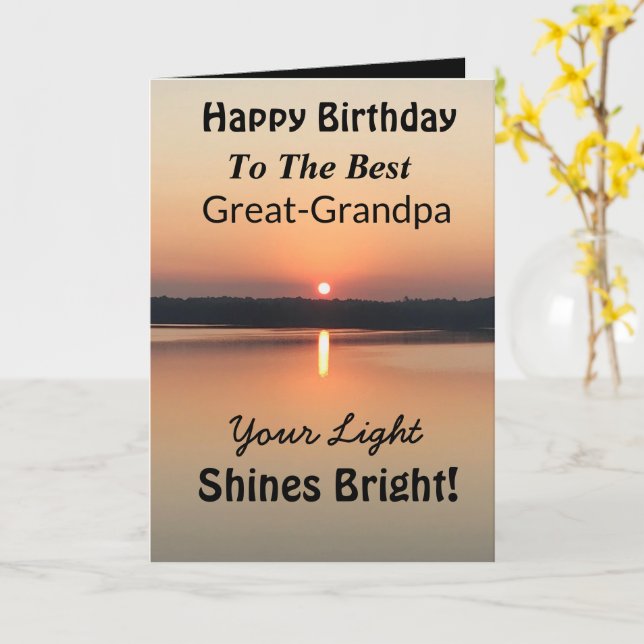 Best Great Great Opa Light Shines Bright Birthday Karte (Gelbe Blume)