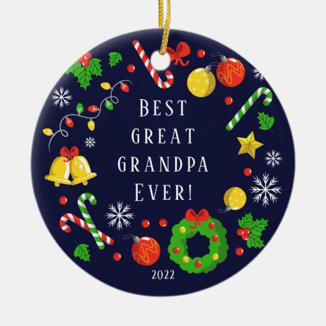 Best Great Opa Ever Weihnachten 2 Seite Keramik Ornament (Vorne)