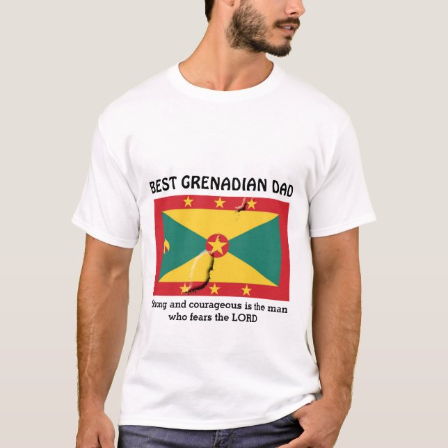 BEST GRENADIAN VATER Strong Courageagement Persona T-Shirt (Vorderseite)