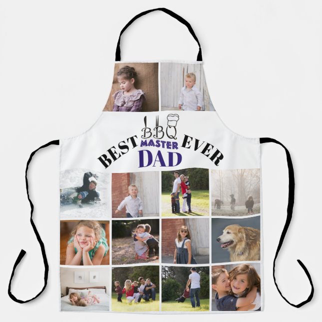 Best GRILLEN master dad Fathers Day Blue Foto Schürze (Vorderseite)