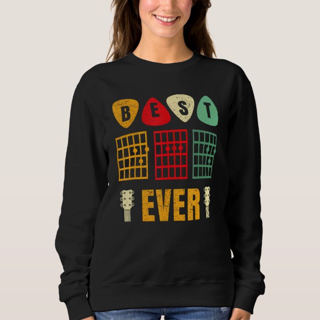 Best Guitar Dad Ever Chords Best Dad Guitar Guitar Sweatshirt (Vorderseite)