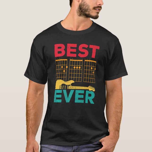 Best Guitar Dad Ever Musician Papa T-Shirt (Vorderseite)