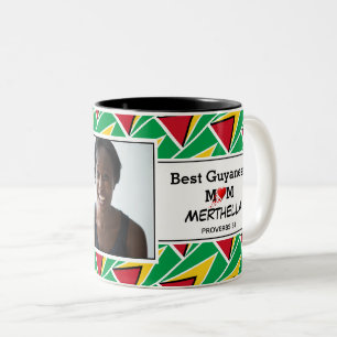 BEST GUYANESE MAMA Personalisiertes GUYANA FLAG Fo Zweifarbige Tasse