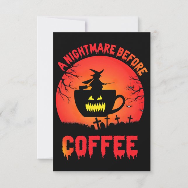 Best Halloween Coffee Personalizet - leckere Custo Dankeskarte (Vorderseite)
