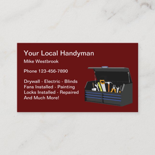 Best Handman Services Business Card Visitenkarte (Vorderseite)