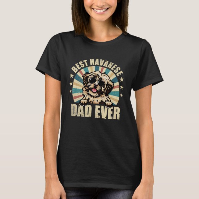 Best Havanese Dad Ever Vintage Dog T-Shirt (Vorderseite)