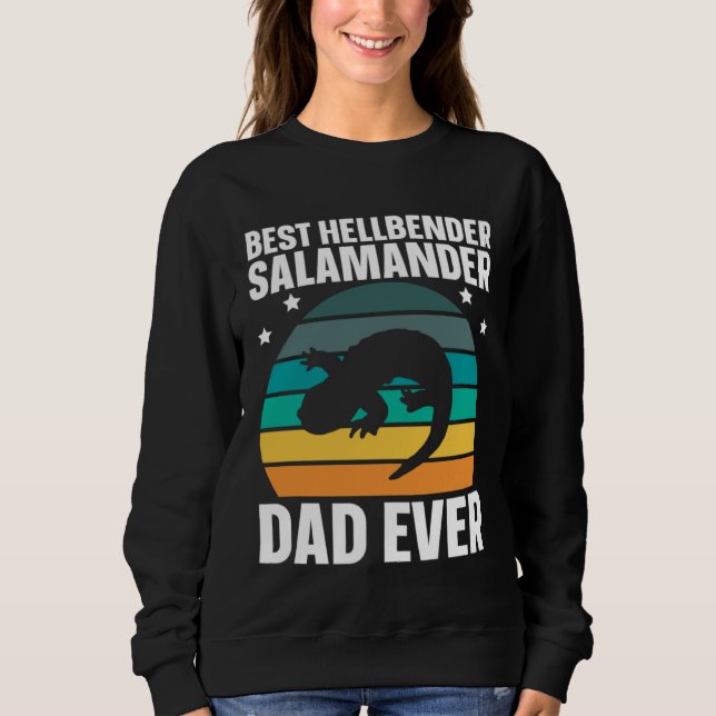 Best Hellbender Salamander Dad Biologist Retro Sweatshirt (Vorderseite)
