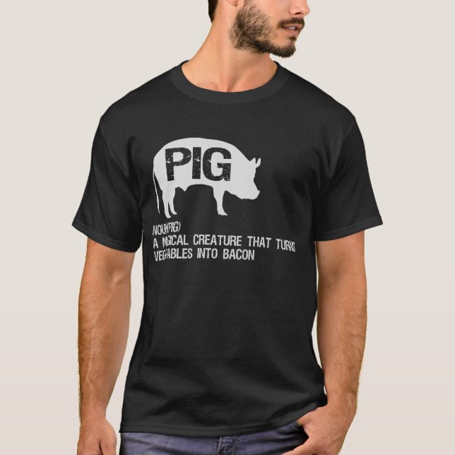 Best Hilarious Pig and Bacon Definition Funny Gift T-Shirt (Vorderseite)