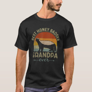 Best Honey Badger Opa je Retro Grafik Fathe T-Shirt