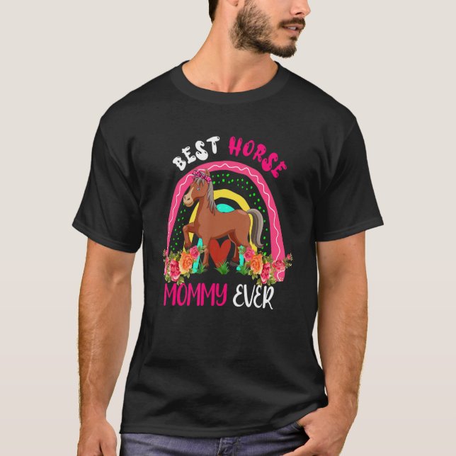 Best Horse Mommy Ever Cute Horse Bow Tie Farm Moth T-Shirt (Vorderseite)
