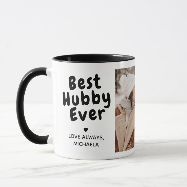 Best Hubby Ever 2-Photo Collage & Custom Message Tasse (Links)