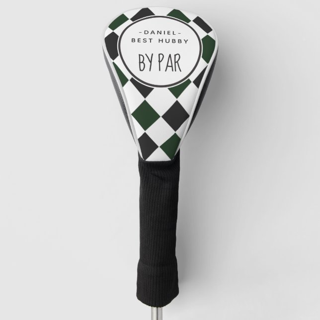 Best Hubby von Par Green Kariert Golf Headcover (Vorderseite)