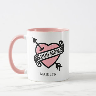Best Hund Mama Herz Tattoo Foto und Text Tasse