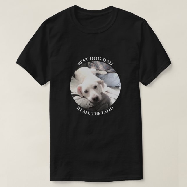 Best Hund Vater Foto Sweet White Puppy Dog Black T-Shirt (Design vorne)