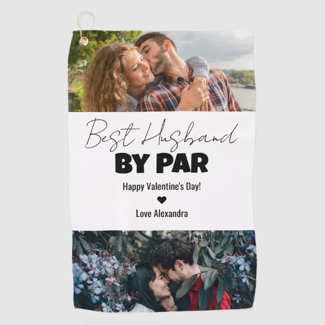 Best Husband By Par Happy Valentines Day Golfer Golfhandtuch (Vorderseite)
