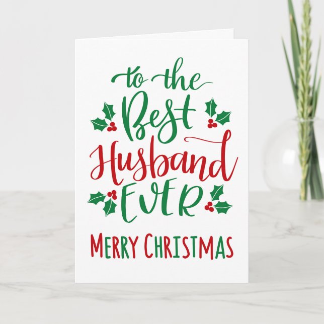 Best Husband Ever Frohe Weihnachts Typografie Karte (Vorderseite)