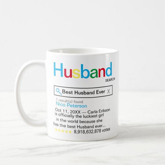 Best Husband Ever Search Motor Ergebnismeldung Kaffeetasse (Links)