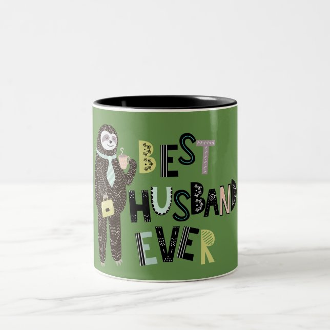 BEST HUSBAND je Personalisierte kundenspezifische  Zweifarbige Tasse (Mittel)
