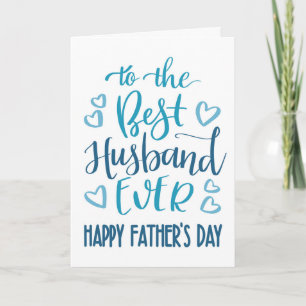 Best Husband je Vatertag Typografie in Blau Karte