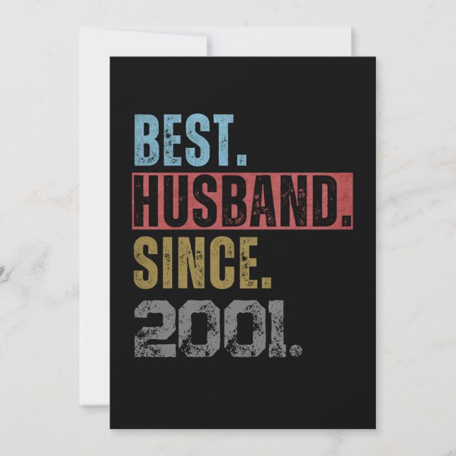BEST HUSBAND SEIT 2001 PERSONALISIERT EINLADUNG (Vorderseite)