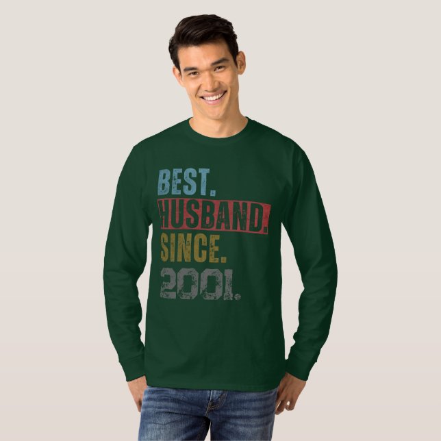 BEST HUSBAND SEIT 2001 PERSONALISIERTER T - Shirt (Vorne ganz)